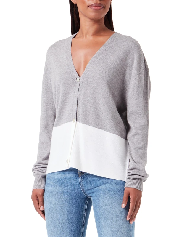 Gerry Weber Women's Jumper, Grey/Ecru/White Patch, 14 - Image 1