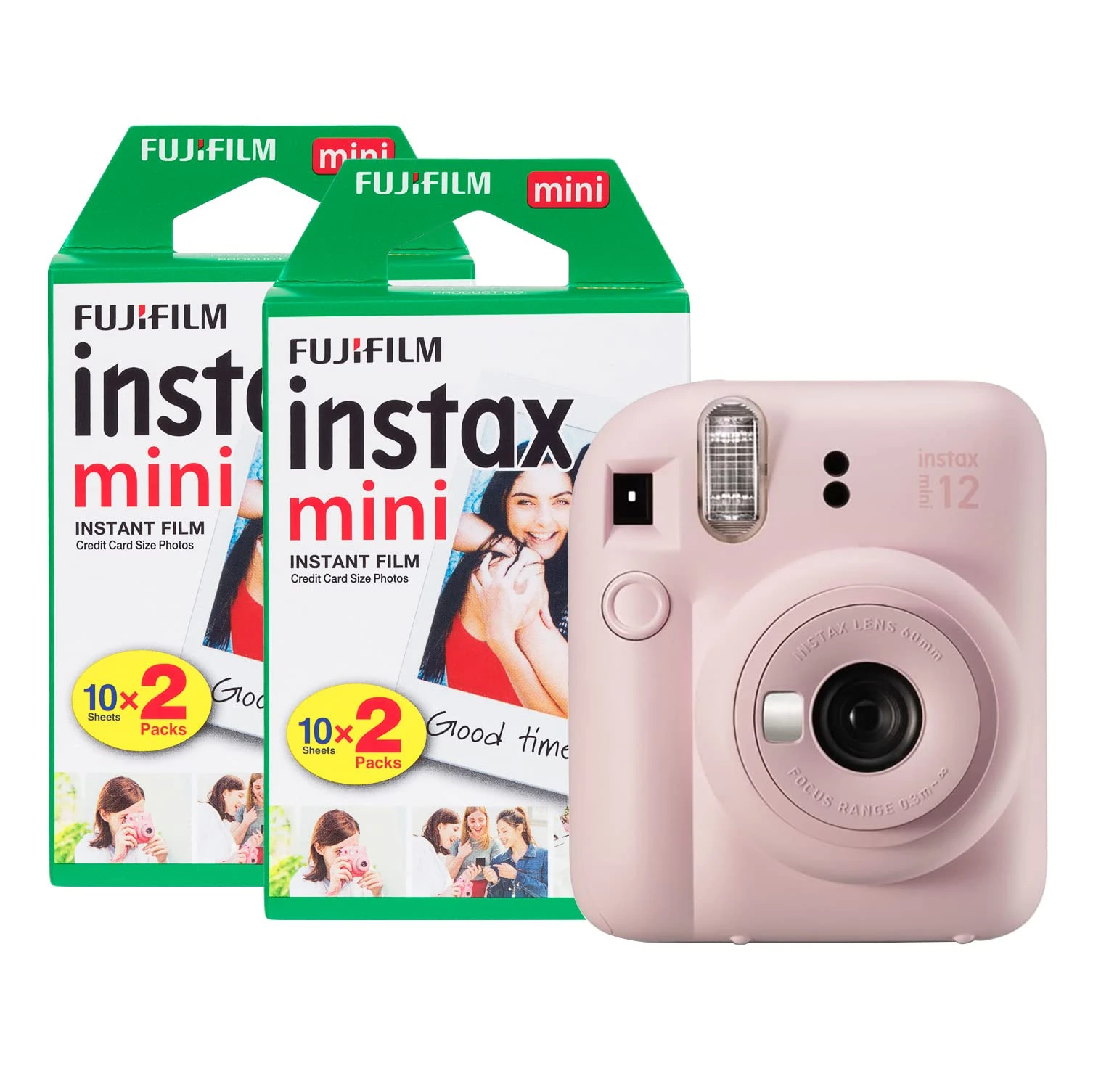 Fujifilm Instax Mini 12 Instant Camera with 40 Shot Film Pack - Blossom Pink