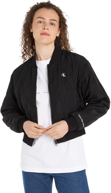 Calvin Klein Jeans Women Lw Quilted Bomber Padded Jackets Black, XL