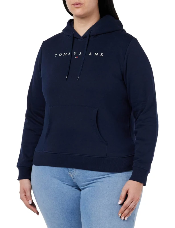 Tommy Jeans Women's Tjw Reg Linear Hoodie Dw0dw17324, Dark Night Navy, XXS