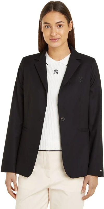 Tommy Hilfiger Women's SMD Core Regular Sb Blazer Ww0ww39977 Blazers/Sports Jackets, Black (Black), 38