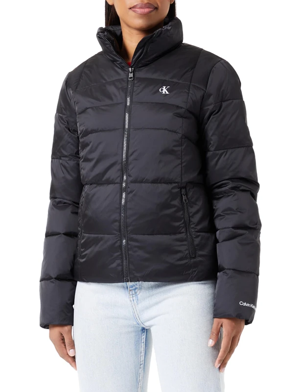 Calvin Klein Jeans Women Short Fitted Jacket Padded Jackets Black, XXL