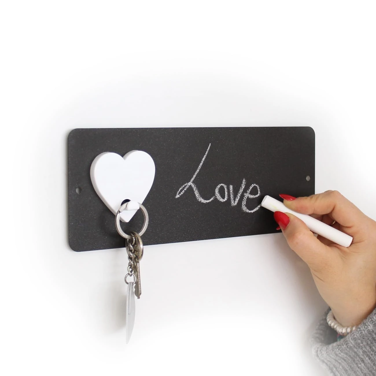 KalaMitica - Magnetic Wall Board - Holder for Fridge Magnets - Anthracite Black - 9 x 24 cm