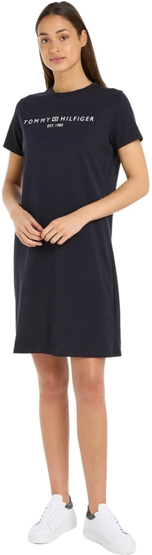 Tommy Hilfiger Women RLX Corp Logo Tshirt DRS Ss T-Shirt Dresses, Blue, XS