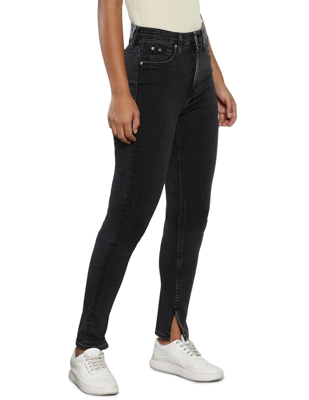 Calvin Klein Women’s High Rise Skinny Fit Jeans, Black (Denim Black), 24W/30L