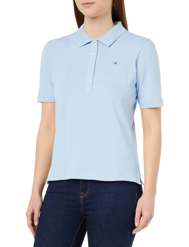 Tommy Hilfiger Women 1985 Reg Pique Polo Ss S/S Polos, Blue, XXS