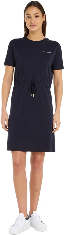 Tommy Hilfiger Women's 1985 Reg Mini Corp Tee DRSS Ss Ww0ww40734 T-Shirt Dresses, Blue (Desert Sky), XXS - Image 1