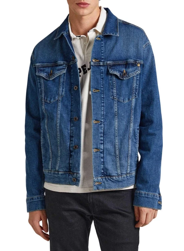 Pepe Jeans Men's Pinners Jacket, Blue (Denim-HT7), XS - Image 1