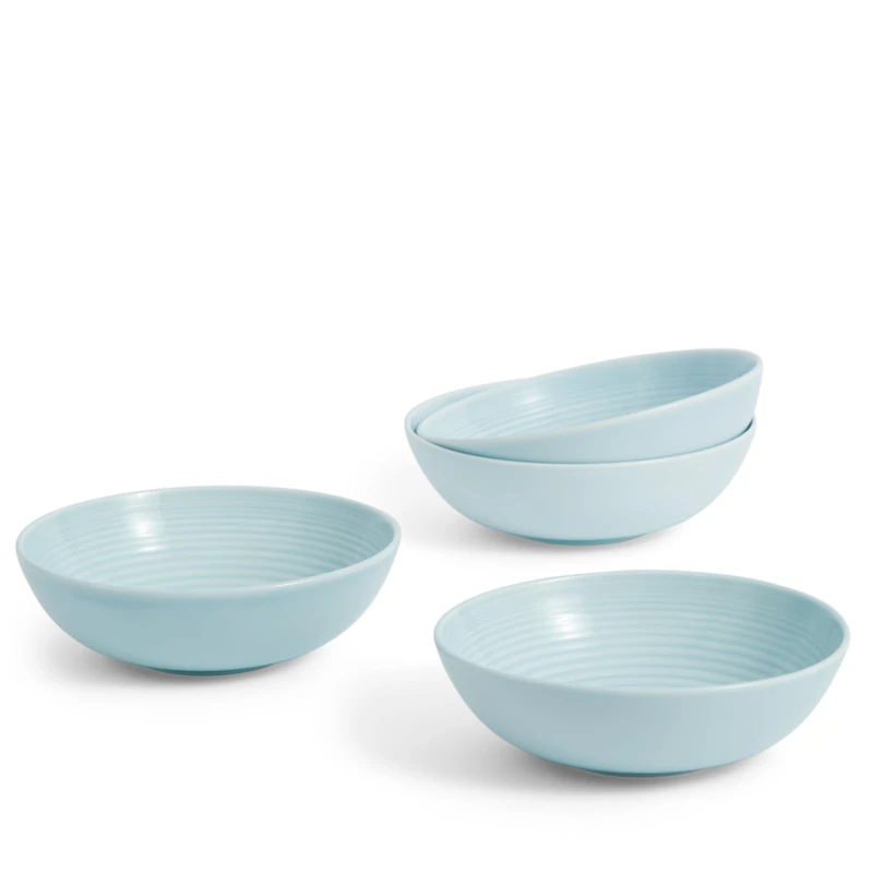 Royal Doulton Bowls, Stoneware, Designed to Mix & Match, Gordon Ramsay Maze Bowl 18cm 7in Blue, Set of 4 - Image 1