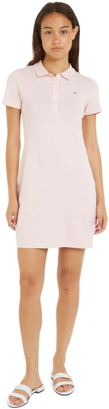 Tommy Hilfiger Women 1985 Slim Pique Polo Dress Ss Polo Dresses, Pink, M