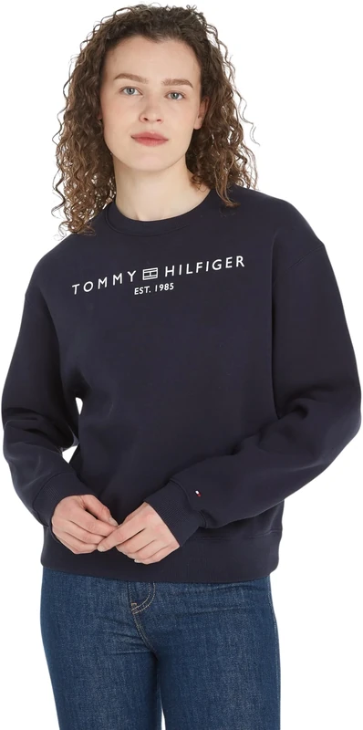 Tommy Hilfiger Women's Sweatshirt without Hood, Blue (Desert Sky), XXL