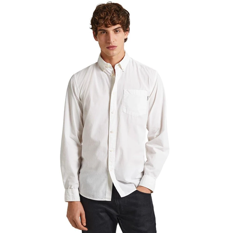 Pepe Jeans Men's Prince Shirt, White (White), L