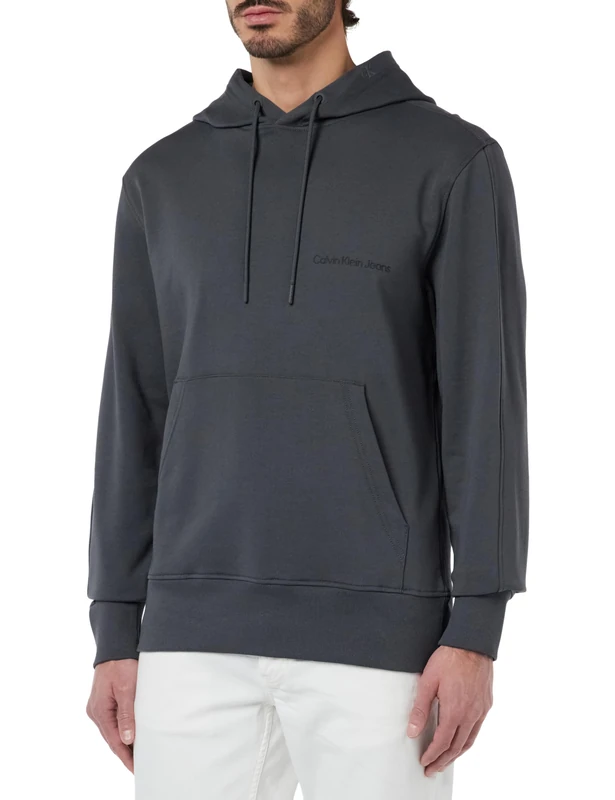 Calvin Klein Jeans Men Institutional Hoodie Hoodies Grey, L