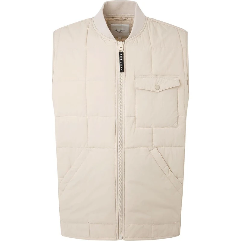 Pepe Jeans Men's Vincenzo Gillet Jacket, Brown (Light Beige), XXL