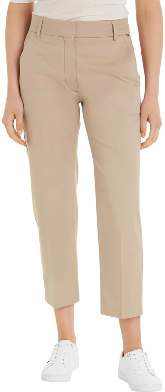 Tommy Hilfiger Women Trousers Slim Fit Chino, Beige (Beige), 36