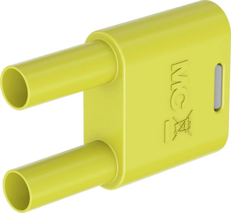 Stäubli SKS2-4N-19 Connector Connector Yellow Pin Diameter: 4 mm Pin Spacing: 19 mm Pack of 1 - Image 1