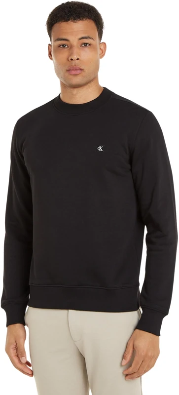 Calvin Klein Men’s Crew Neck Regular Fit Badge Sweatshirt, Black (Ck Black), 3XL