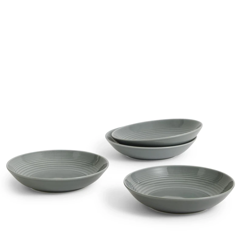 Royal Doulton Pasta Bowls, Stoneware, Designed to Mix & Match, Gordon Ramsay Maze Pasta Bowl 24cm 9.5in Dark Grey, Set of 4