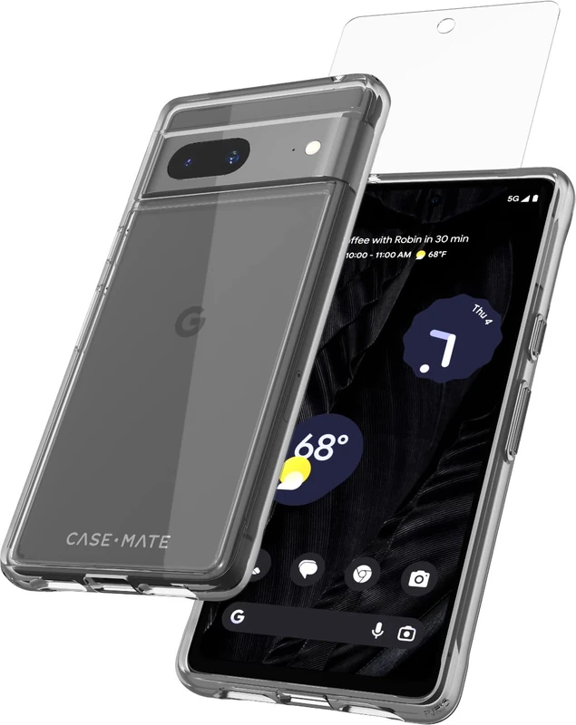 Case-Mate Google Pixel 7A Case with Screen Protector (FlexiShield) [6.1",2023] [12FT Drop Protection] [Wireless Charging] Tough Clear Phone Case for Google Pixel 7A, Anti-Yellowing, Anti-Scratch, Slim