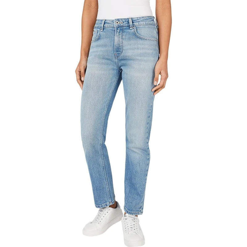 Pepe Jeans Women's Straight High Waist PL204592 Jeans, Blue (Denim-MI7), 33W / 28L