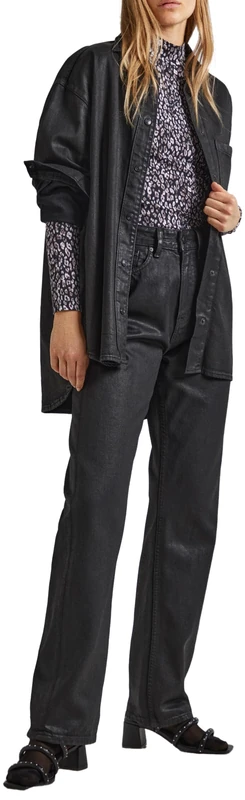 Pepe Jeans Women's Straight Ultra High Waist Coated PL204602 Jeans, Blue (Denim), 33W / 32L