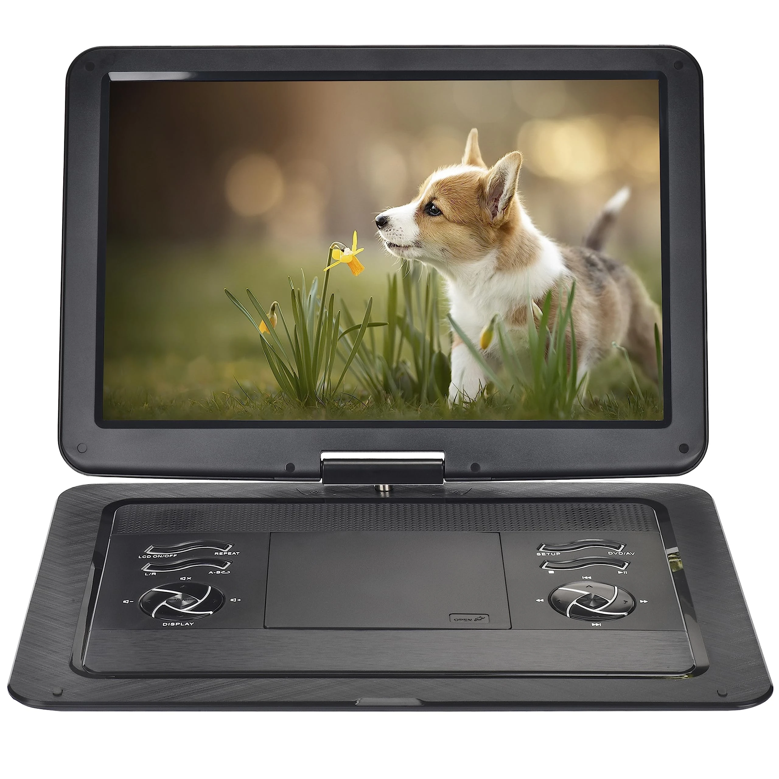 YOOHOO19.6" Portable DVD Player with17.1" Large HD Swivel Screen,Built-in 5 Hours Rechargeable Battery, Supports All-Region, multi region,car dvd players for kids,Earphone/SD Card/USB/AV-in/AV-out