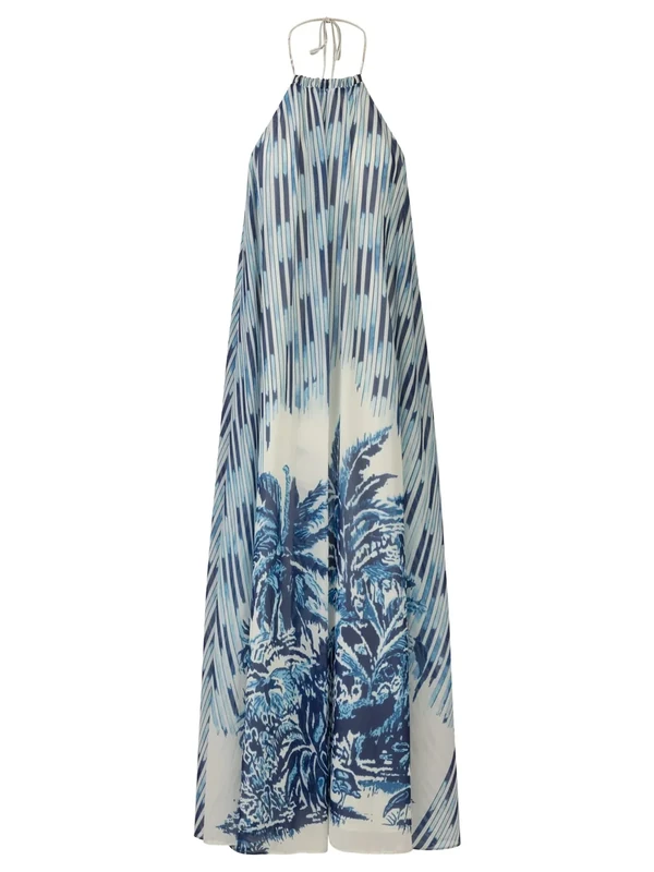 APART Fashion Women's Dress, Blue/Multicolour, 10