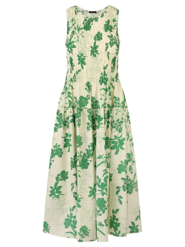 ApartFashion Women's Dress, Green-Cream, 12