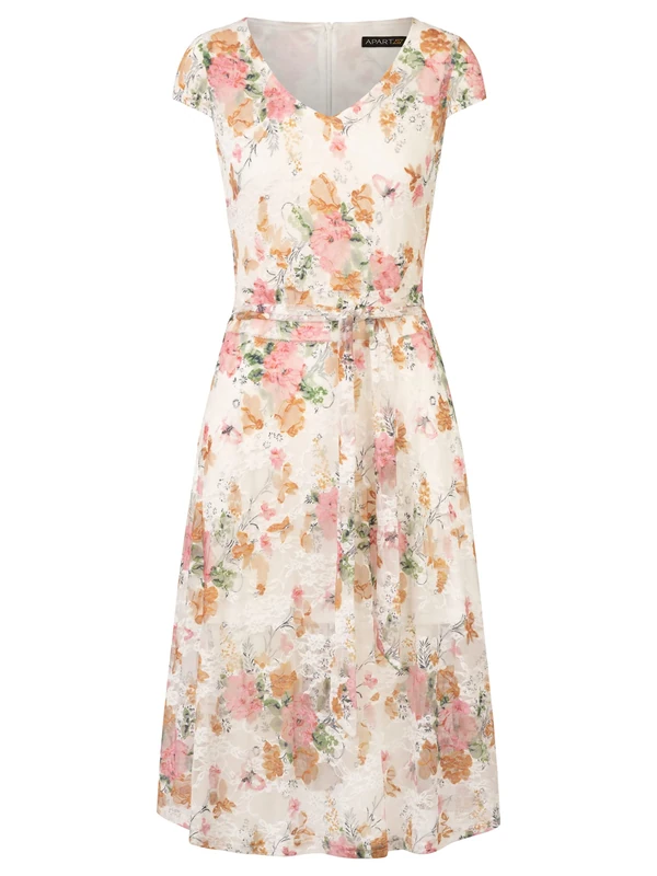 ApartFashion Women's Dress, Cream-Multicoloured, 16