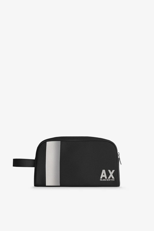Armani Exchange Men's Colo Block Ax Travel Dopp Kit Case Beauty, Nero, nero, One size - Image 1