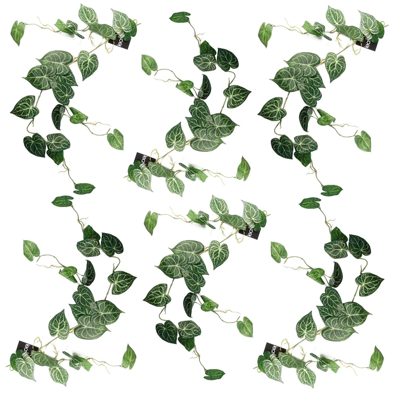 Leaf Design Artificial Hanging Plants Multipack, 6 X 100cm Rounded Ivy, 100cm