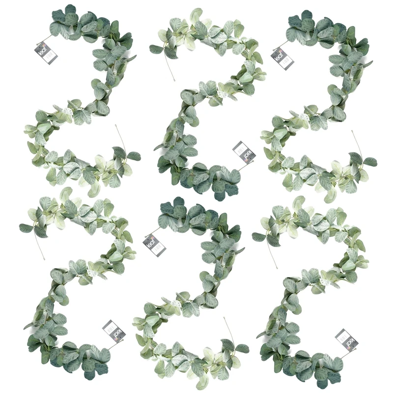 Leaf Design Artificial Hanging Plants Multipack, 6 X 150cm Evergreen, 150cm
