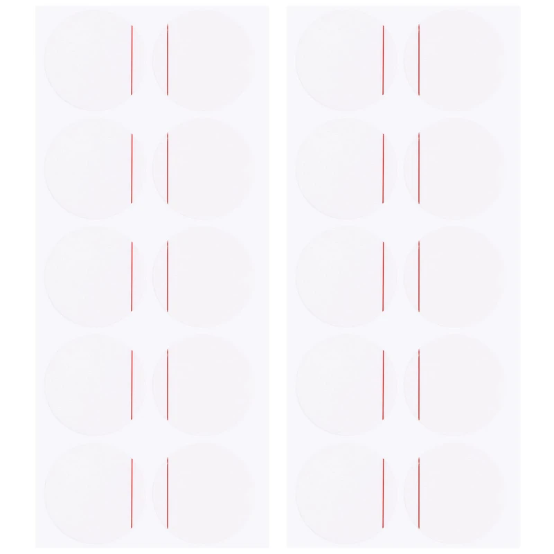 sourcing map 20pcs Watch Back Cover Protective Film, 25mm Red Line PE Round Watch Back Case Protector Film Stickers for Watch Back Case Protection