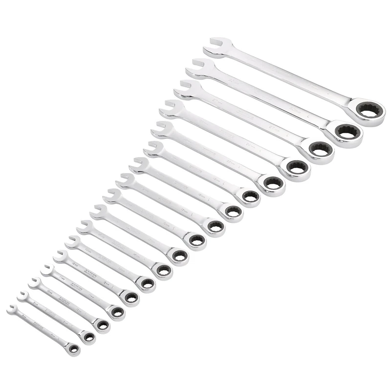 Draper 27691 HI-TORQ Metric Ratchet Combination Spanner Set (17 Piece)