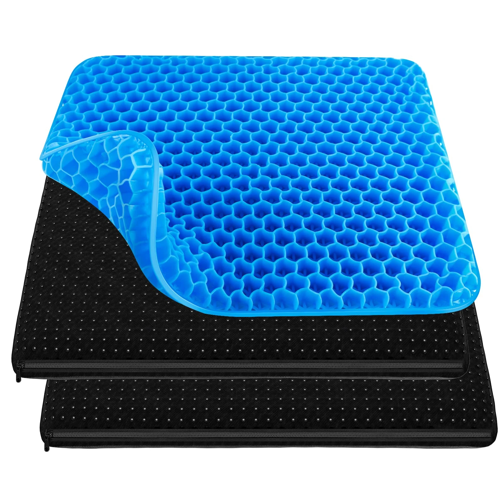 Gel Seat Cushion for Long Sitting, Gel Cushion for Wheelchair Soft, Cooling Gel Chair Cushion More Comfortable, Gel Car Seat Cushion Breathable, Gel Seat Cushion for Office Chair for Hip Pain