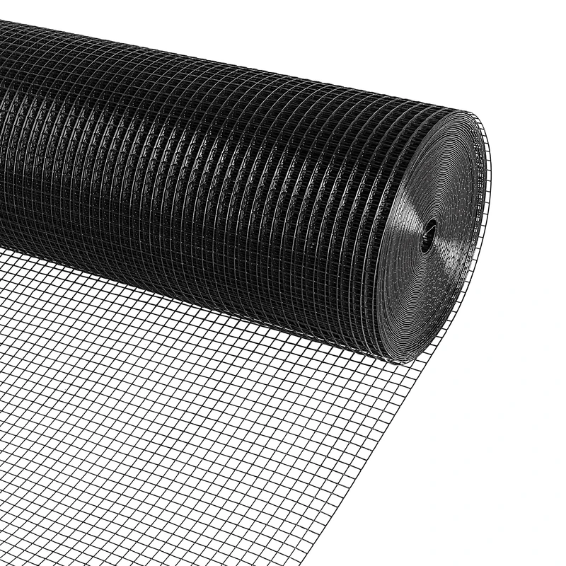 KANERS Black PVC Vinyl Coated Wire Mesh Hardware Cloth 1/2 in 36”x50’ 19 Gauge, Welded Wire Fencing Chicken Wire Mesh Roll Cage Wire Netting…