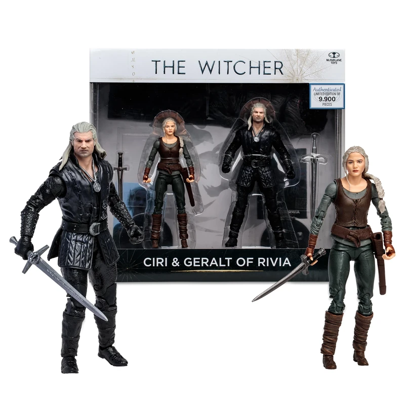 Lansay McFarlane Toys - The Witcher - Geralt de Riv & Ciri - Netflix (Season 3) - 18 cm - Collectible Figure & Accessories - Movie Characters - Ages 12