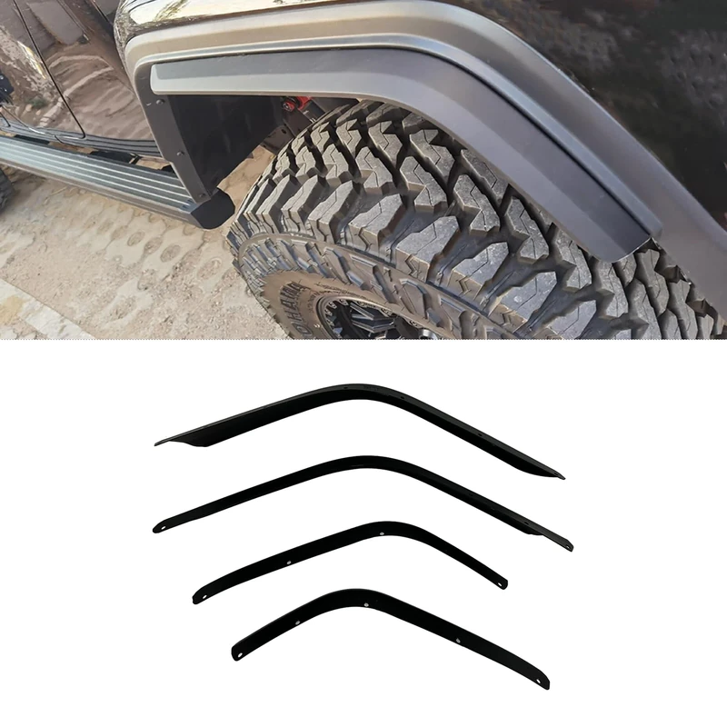 Fudatong Fender Flares on The Original Fender Flares 2018-2023 Je/ep Wrangler JL Models 4 Pack (Front & Rear) Installed on the original Fender Flares (Only Fit Low Clearance Fender Flares)