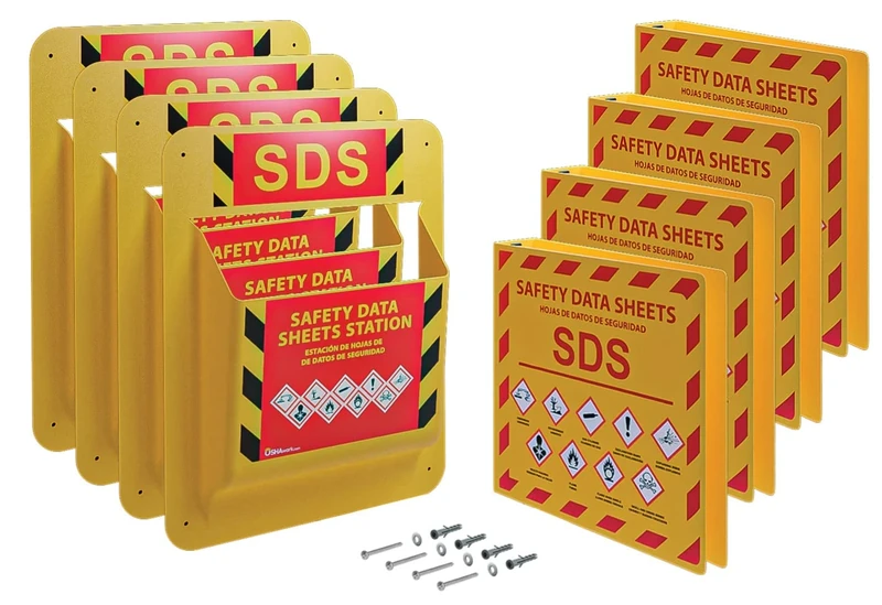 Yellow Safety Inc., MSDS SDS Binder and Wall Station - Updated 2023 Requirements Heavy Duty 3 Inch, 3 Ring Binder