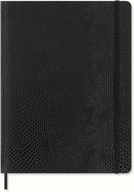 Moleskine Precious & Ethical Notebook, With Gift Box, Vegan Soft Cover Python-Effect, Elastic Closure, XL Format 19 x 25 cm, Colour Black