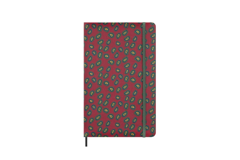Moleskine Silk Notebook, Hard Cover with Italian Silk from Mantero, with Ruled Pages and Elastic Closure, with Gift Box, Size Large 21x13cm, Colour Bordeaux