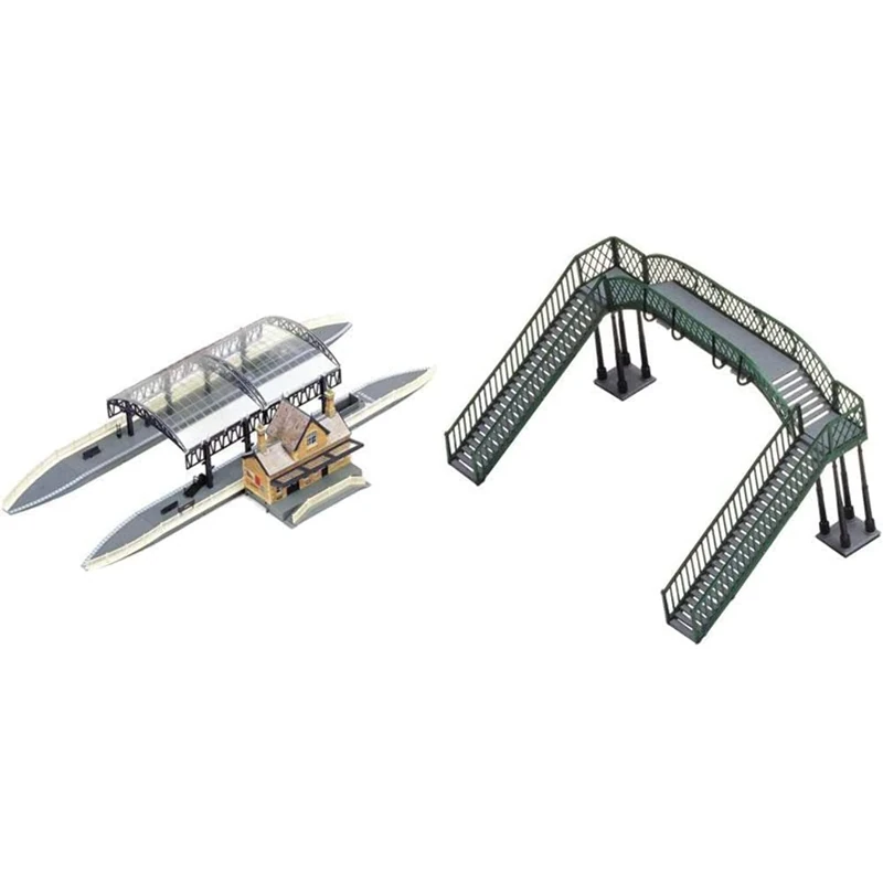 Hornby R8009 00 Gauge Station Terminus, Grey & R076 00 Gauge Footbridge