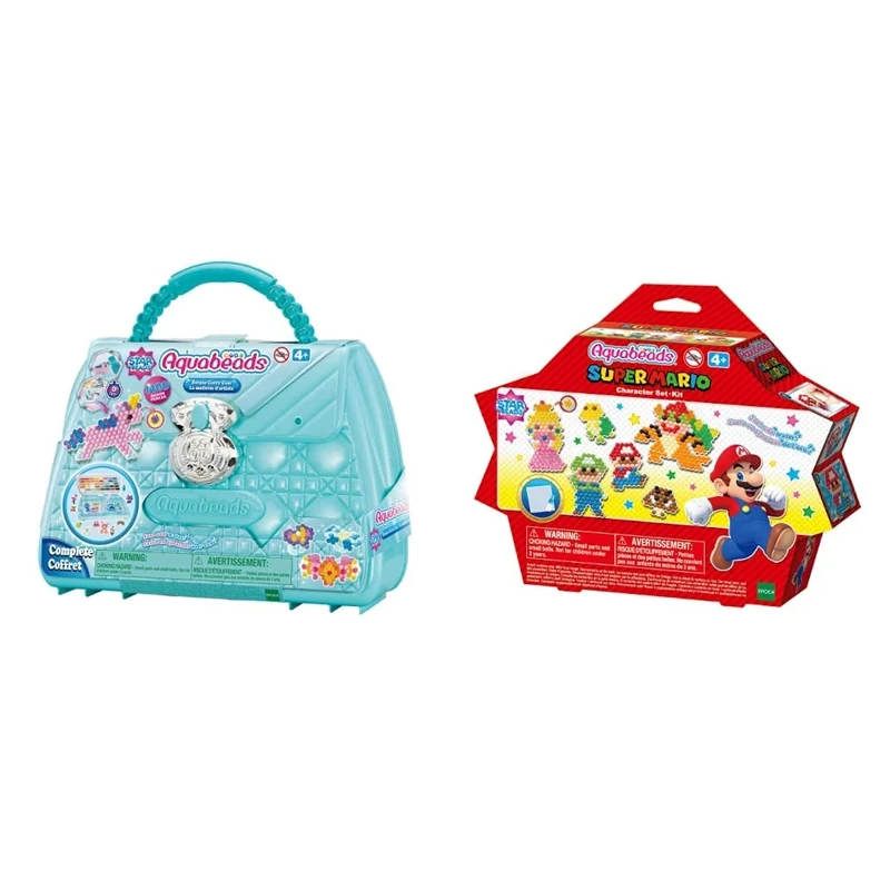 Aquabeads 31914 Deluxe Carry Case, Multicolor & 31946 Brothers Super Mario Character Set