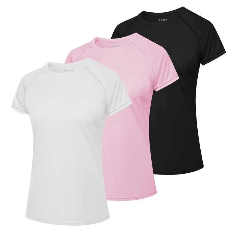 MEETWEE Swim Shirts for Women, Short Sleeve T Shirt Athletic Casual Tops Quick Dry UPF 50+ Running Surfing Workout Yoga Sun Tee Shirts