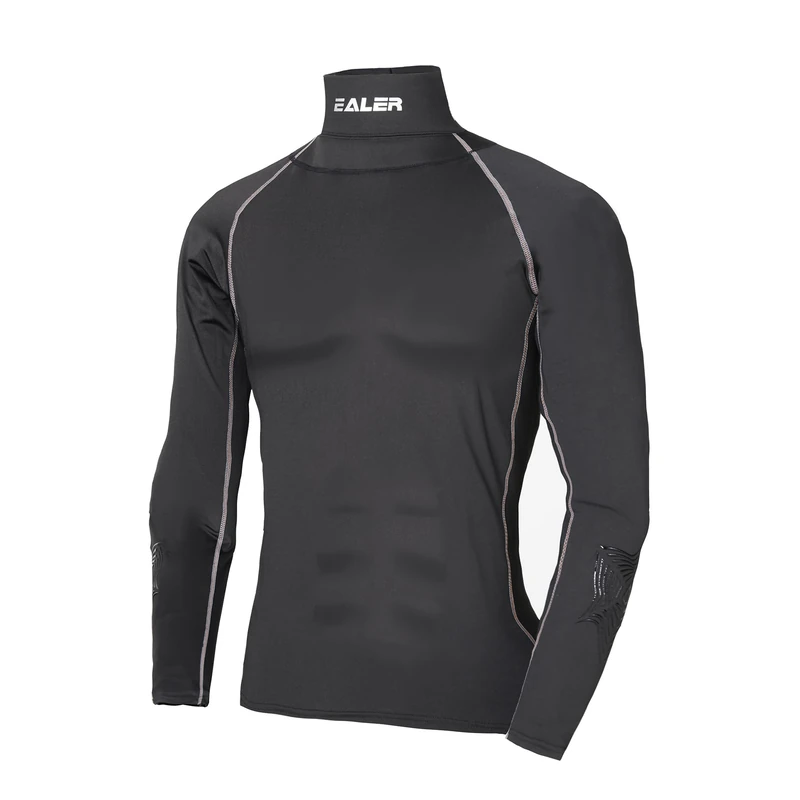 EALER Hockey Compression Shirt with Neck Guard, Neck Protect Long Sleeve Shirt, Shirt-Man, Large
