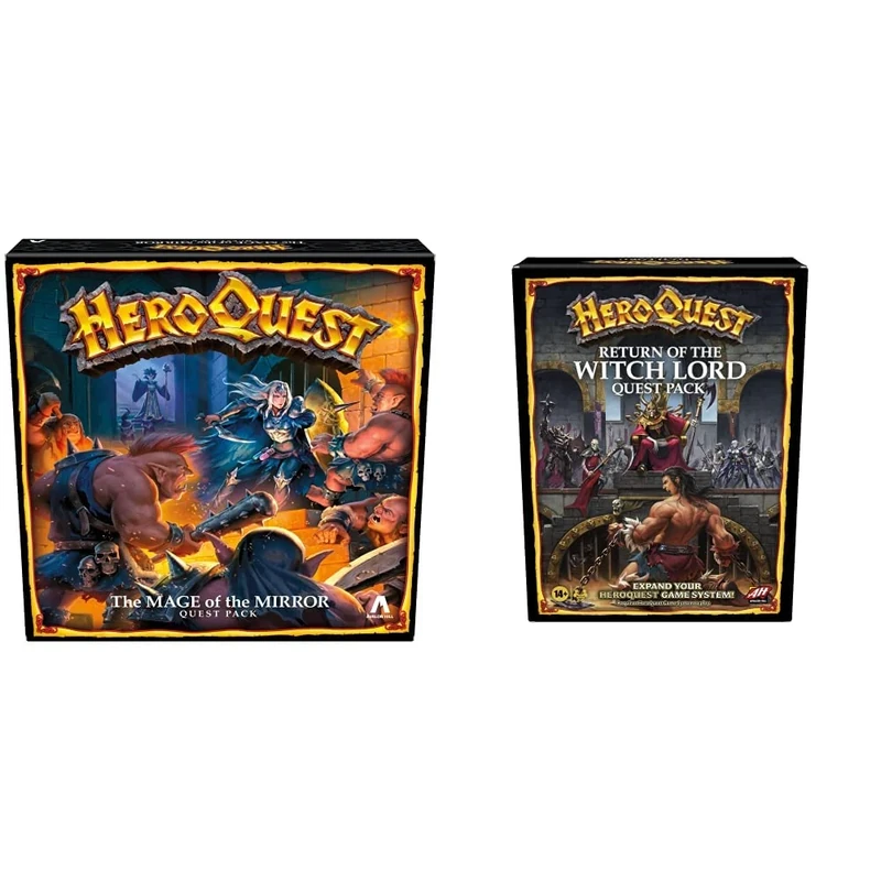 Avalon Hill Heroquest The Mage of Mirror Quest Pack & My Little Pony HeroQuest Return of the Witch Lord Quest Pack, for Ages 14 and Up, Requires HeroQuest Game System to Play