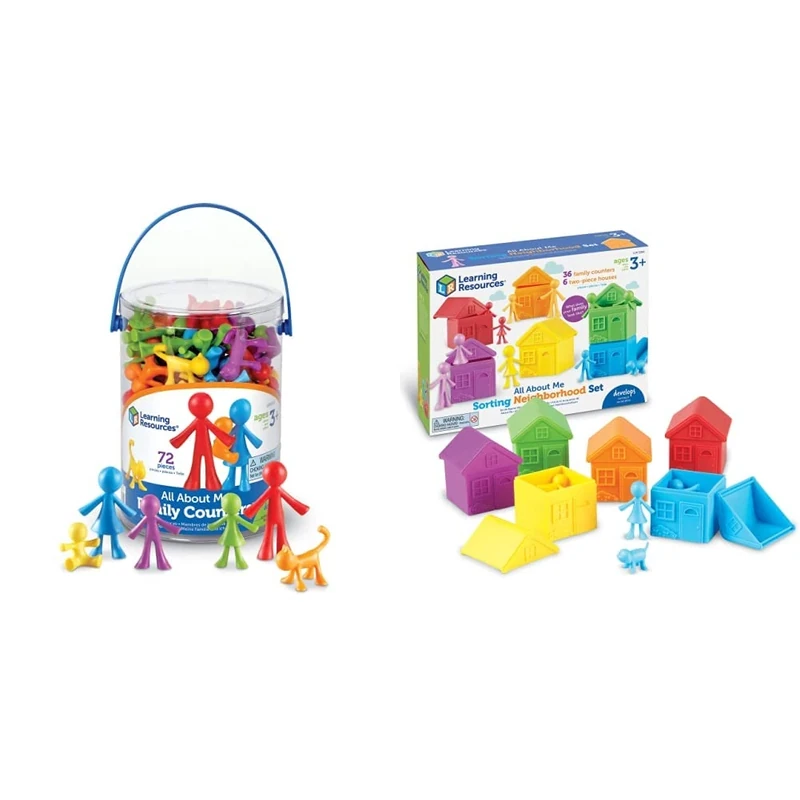Learning Resources All About Me - Family Counters, set of 72 & LER3369 Sorting Neighbourhood, 9 x 6.8 x 3.1 inches