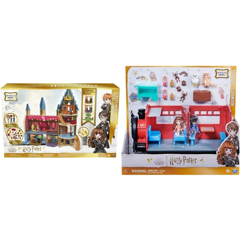 Wizarding World & Harry Potter, Magical Minis Hogwarts Express Train Toy Playset with 2 Exclusive Figures, 10 Accessories, Kids’ Toys for Ages 6 and up