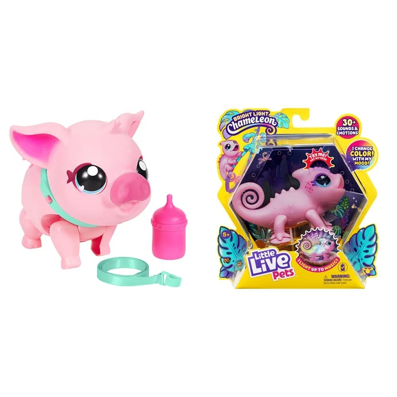 Little Live Pets - My Pet Pig | Soft and Jiggly Interactive Toy Pig That Walks & - Nova The Bright Light Chameleon
