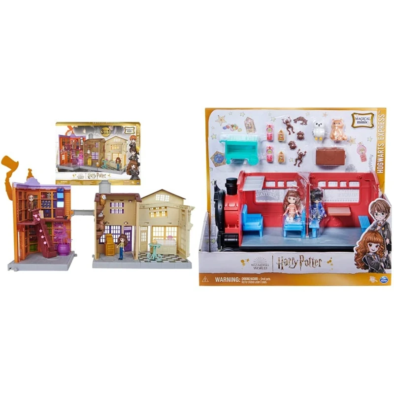 Wizarding World Harry Potter & Harry Potter, Magical Minis Hogwarts Express Train Toy Playset with 2 Exclusive Figures, 10 Accessories, Kids’ Toys for Ages 6 and up